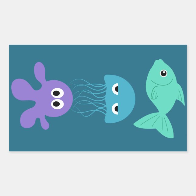 Sea Creatures autocollants personnalisés (Devant)