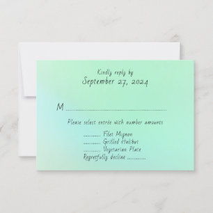 Sea Glass Green Menu Entrée Mariage Réponses Carte