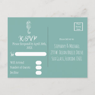 Sea Glass Seahorse Beach Carte postale RSVP