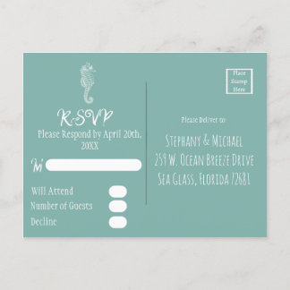 Sea Glass Seahorse Beach Carte postale RSVP