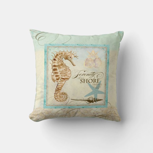 Sea Horse Coastal Beach - Coussin de décoration (Recto)