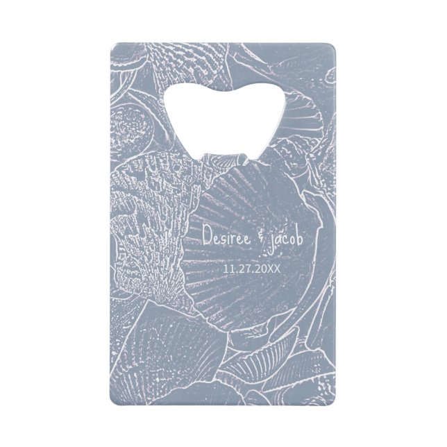 Sea Shell Dusty Blue Coastal Beach (Devant)