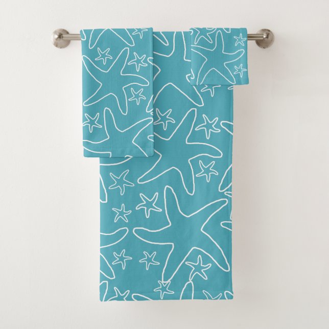 Sea Stars Motif Patiné Blue Grey (En situation)