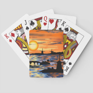 Sea Sunrise Cartes de jeu Pays-Bas Paysage