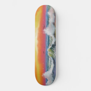 Sea Sunset Waves Skateboard Art Peinture