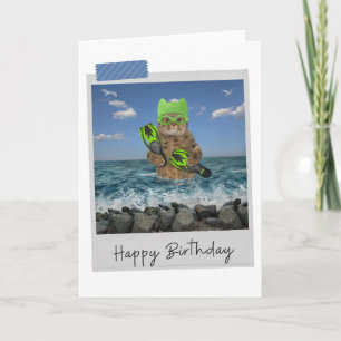 Sea Swimmer Chat Funny Carte d'anniversaire
