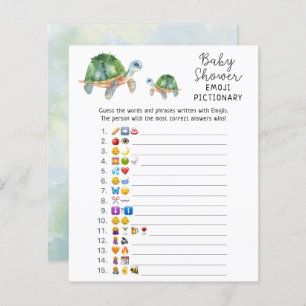 Sea Turtle - Emoji jeu d'images baby shower