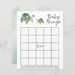 Sea Watercolor Turtles - Baby shower jeu de bingo