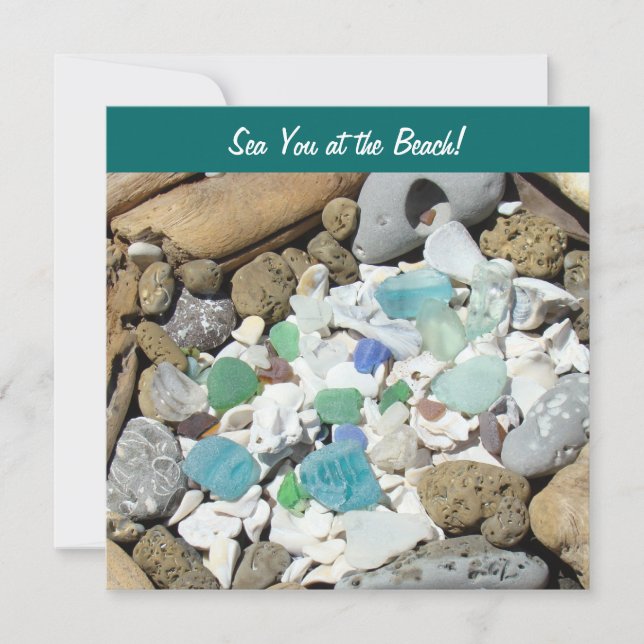 Sea You à la Plage ! Invitations ! Fossiles Côtier (Devant)