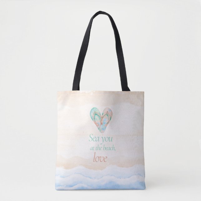 Sea You at the Beach Coastal Tote Bag (Devant)