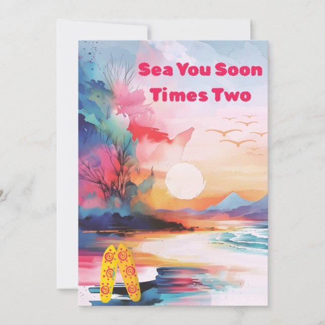 Sea You Soon Times Two Twin Baby Shower Invitation (Devant)