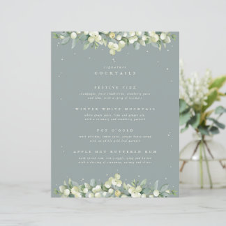 Seafoam Snowberry+Eucalyptus Mariage Boissons/Bar