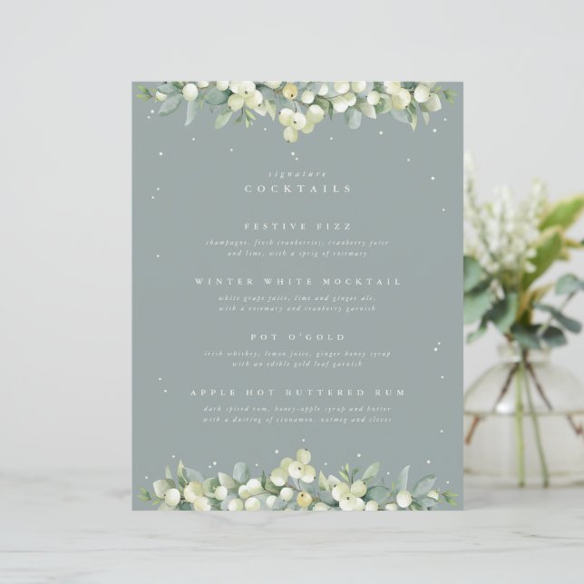 Seafoam Snowberry+Eucalyptus Mariage Boissons/Bar (Debout devant)