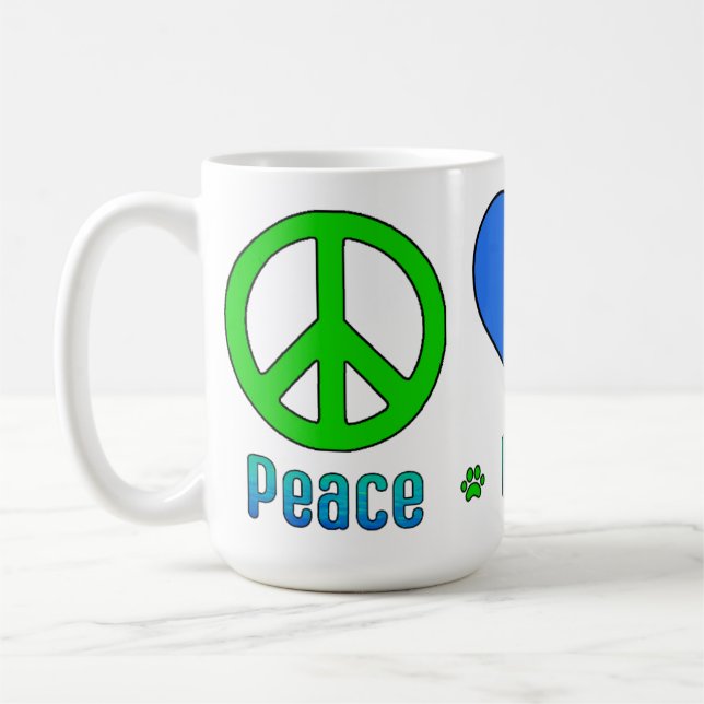Seahawks Blue Green Peace Love BBG Mug (Gauche)