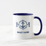 Seahorse Ancre Ajouter Nom du bateau Mug sh0a<br><div class="desc">Ancre Seahorse Ajouter votre nom de bateau Café - Boue à thé - Bleu et blanc</div>