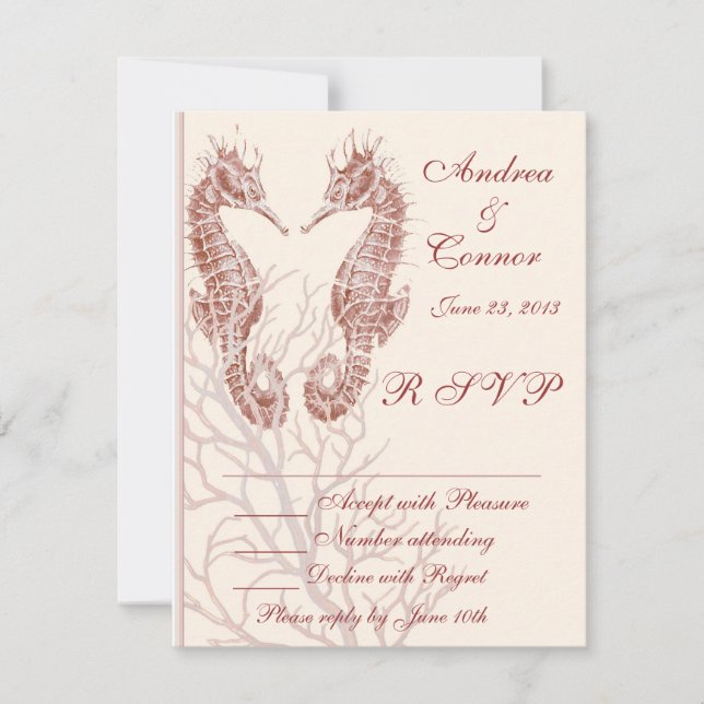 Seahorse beach mariage brun RSVP (Devant)