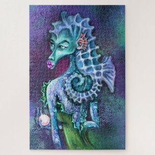 Seahorse Lady Imaginaire Jigsaw Puzzle Peinture