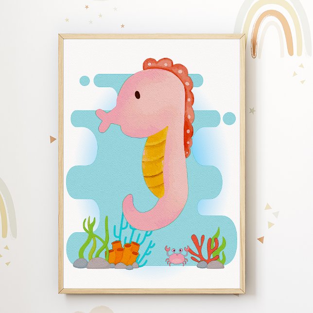 Seahorse Nursery Imprimer Animal Kids Room Poster (Créateur téléchargé)