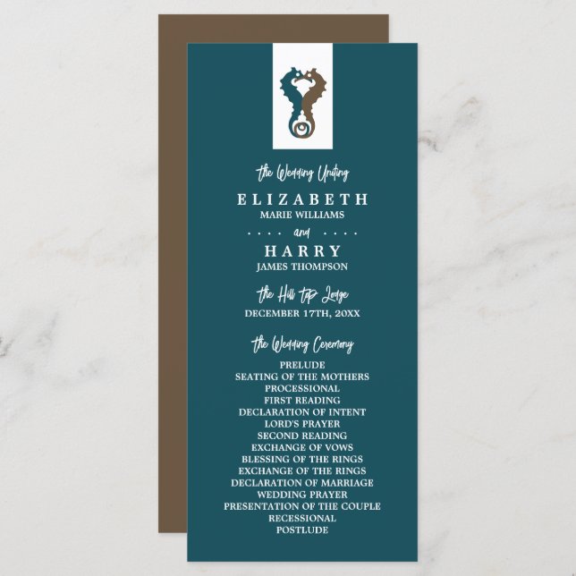 Seahorse Romance, Programme de mariage sur la plag (Devant / Derrière)