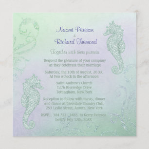 Seahorse Sparkle Faire-part de mariage