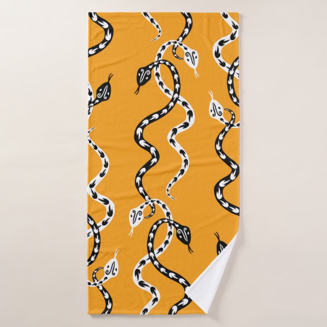 Seamless background of creeping decorative snakes (Serviette de bain)