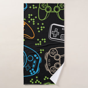 Seamless bright pattern with joysticks. gaming coo