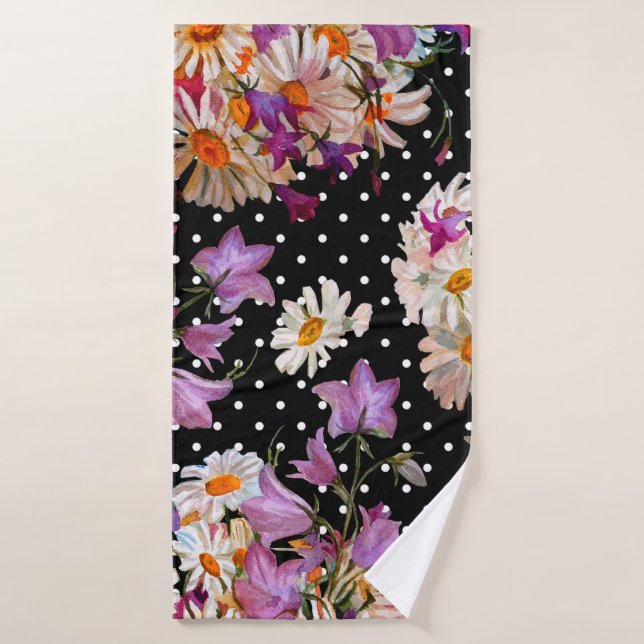 Seamless floral pattern. Bouquet of wild flowers w (Serviette de bain)