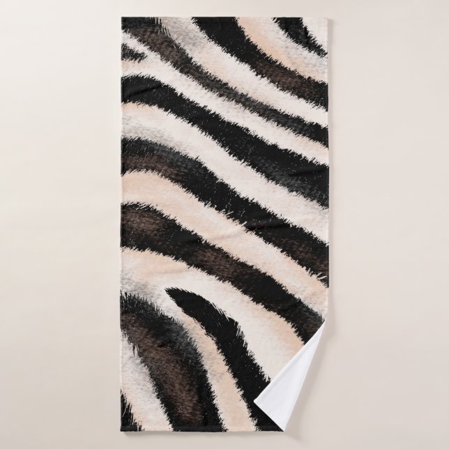 Seamless hand drawing zebra texture, animal print, (Serviette de bain)