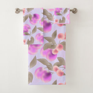 Seamless light plum fruits purple berries cherry p