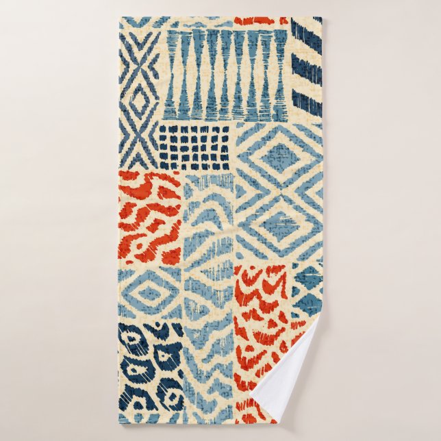 Seamless patchwork pattern. A collection of hand-d (Serviette de bain)