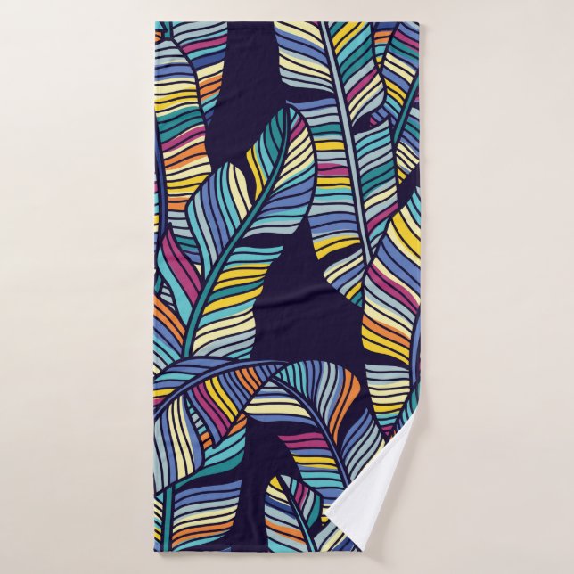 Seamless pattern of Tropical palms leaves (Serviette de bain)