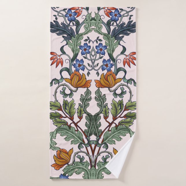 Seamless pattern with flowers in art deco style. M (Serviette de bain)