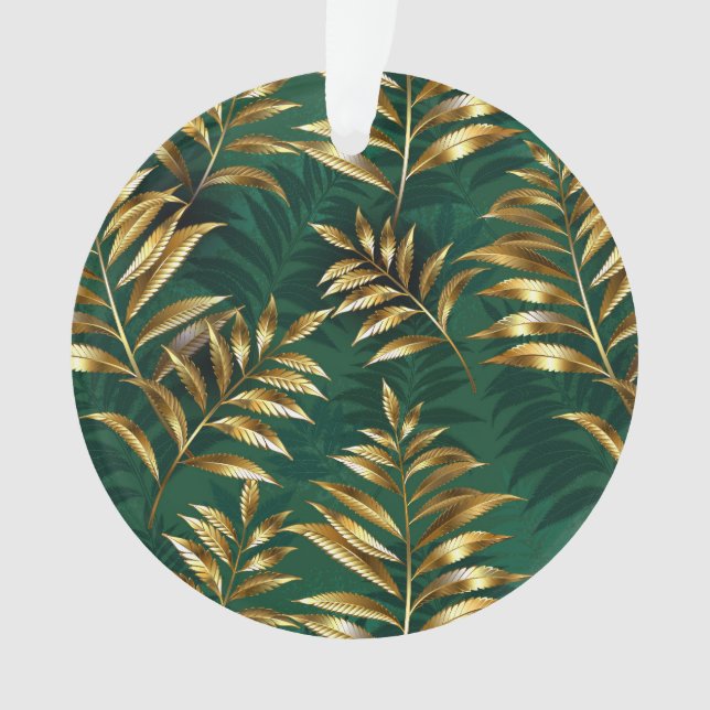 Seamless pattern with golden ferns (devant)