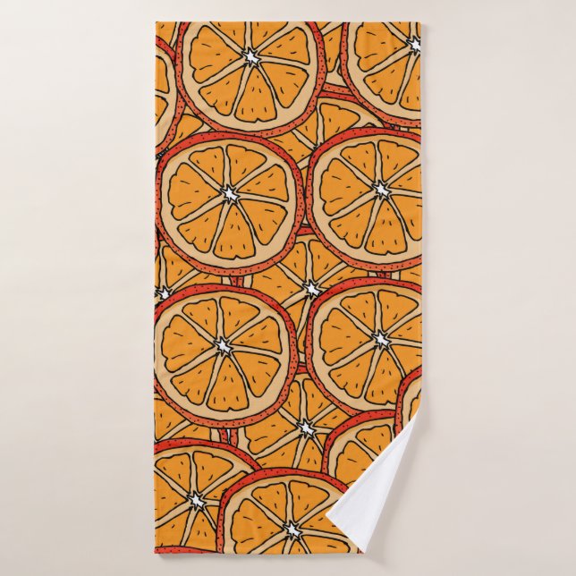 Seamless pattern with orange. Endless texture (Serviette de bain)