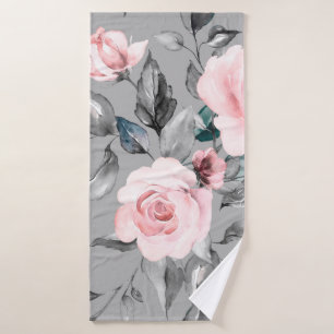 Seamless pattern with spring flowers and leaves. H