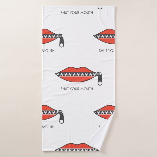 Seamless pattern with Woman's mouth with zipper cl (Serviette de bain)