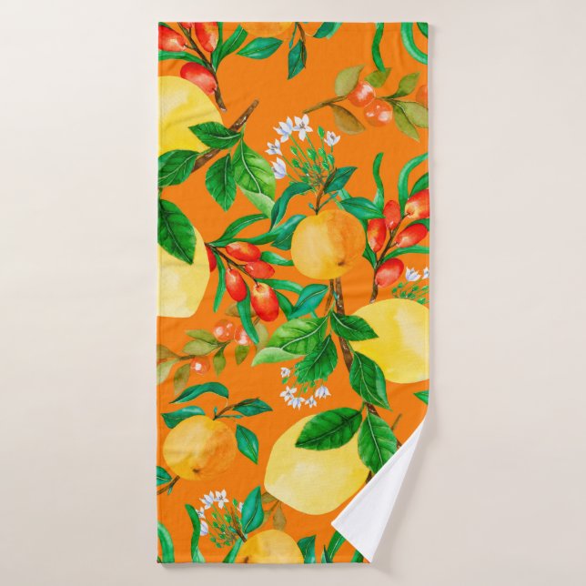 seamless watercolor illustration background mix co (Serviette de bain)