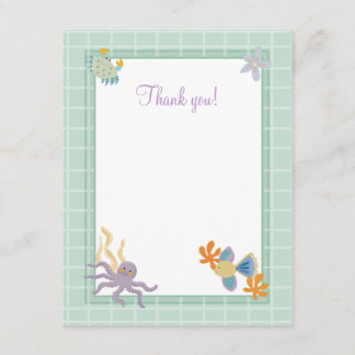 Seaquest Under the Sea Flat Carte de remerciements