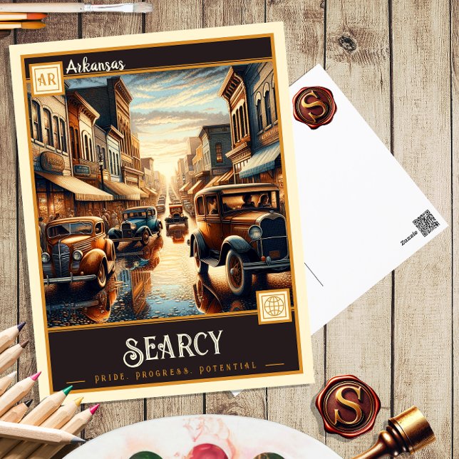 Searcy, Arkansas | Carte postale Vintage (Créateur téléchargé)
