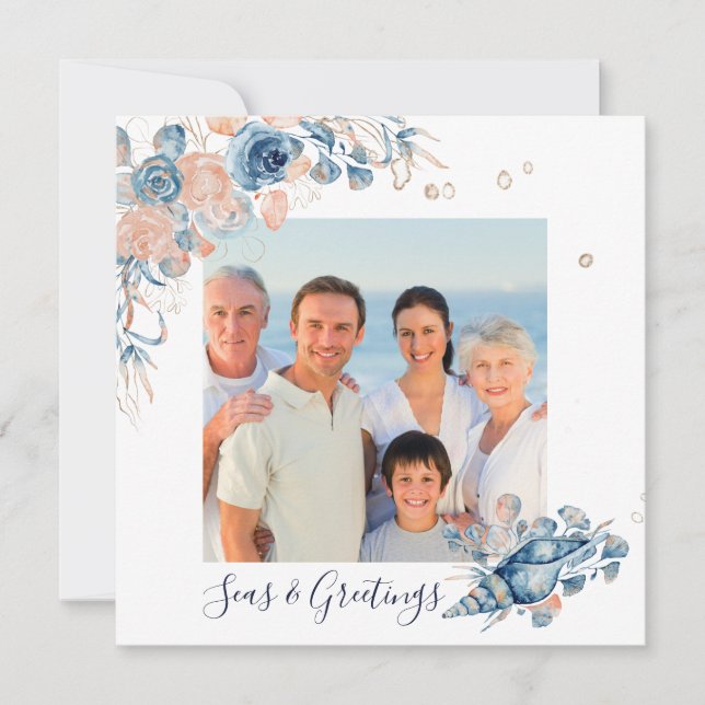 Seas & salutations Noël Nautique Chic Photo (Devant)