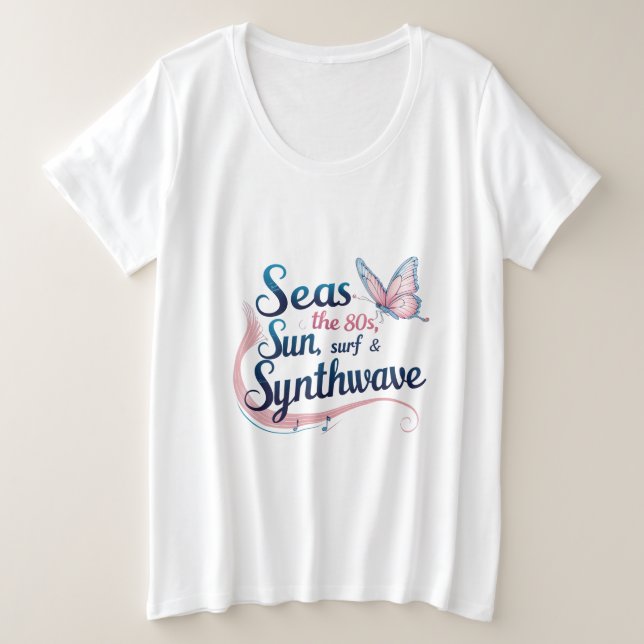 Seas the 80s - Butterfly Synthwave Dream Tee (Design devant)