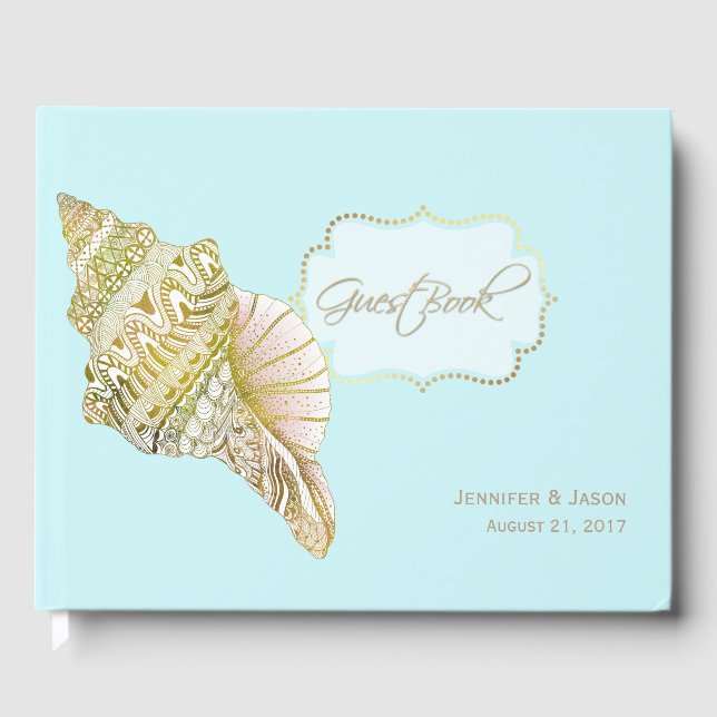 Seashell Beach Wedding Livre d'Invité (Recto)