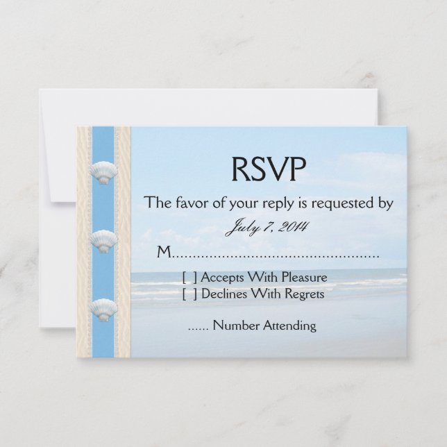 Seashell Beach Wedding RSVP (Devant)