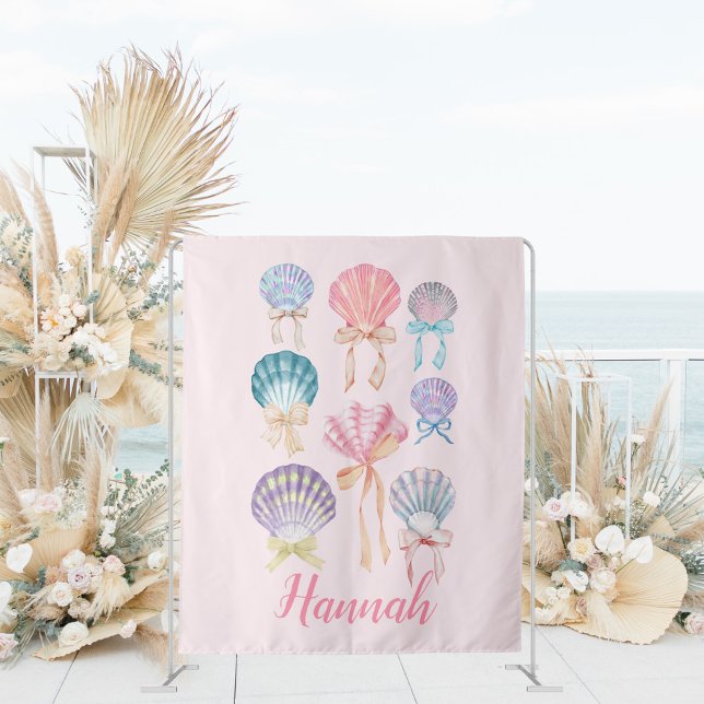Seashell Coquette Party Bannière Tapisserie (Créateur téléchargé)