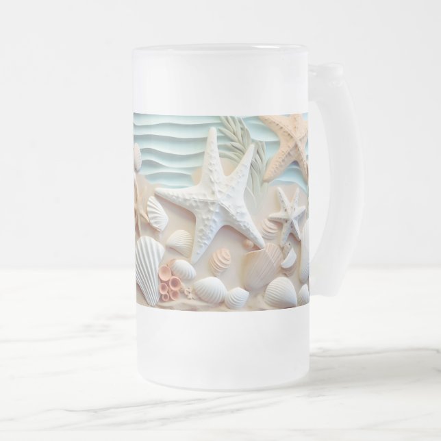Seashells Beach Mug 3D - Sip Ocean Breeze (Devant droit)