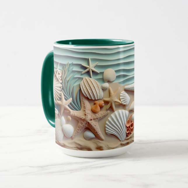Seashells Beach Mug 3D - Sip Ocean Breeze (Devant gauche)