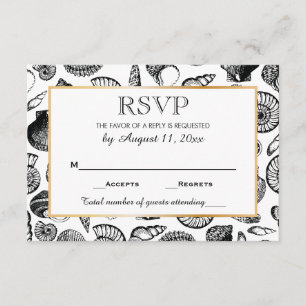 Seashells Beach Wedding Réponse RSVP