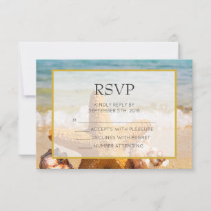 Seashells et Starfish sur la plage Weddiong RSVP