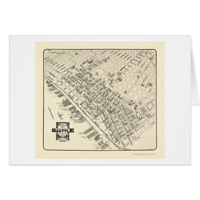 Seattle, carte panoramique de WA - 1903 (Devant horizontal)