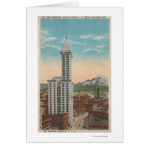 Seattle, vue de tour de WASmith et mont Rainier